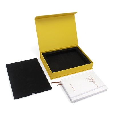 Customized Luxury Rigid Magnetic Notebook Gift Box Packaging With EVA Foam Insert