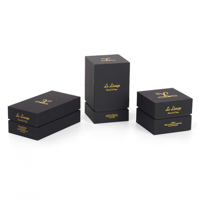 Luxury China Handmade Hard Paper Gold Black Perfume Bottle Gift Box Packaging