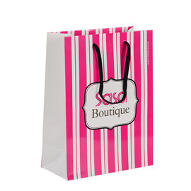 Foldable Customized Branded Paper Bags / Paper Gift Bags With Rope Handles