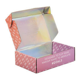 Custom Color Printed Iridescent Holographic Box / Makeup Mailer Holographic Cosmetics Box