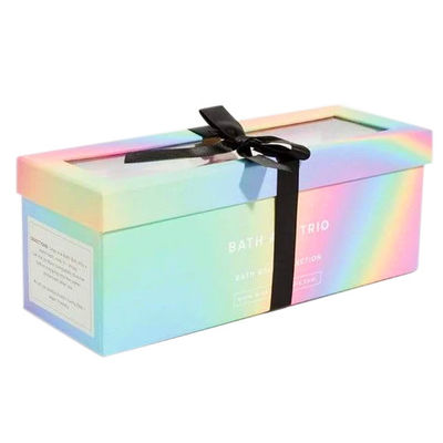 Custom Logo Printed Paper Rainbow Box Packaging Fancy Bath Bomb Packaging Gift Boxes Surprise
