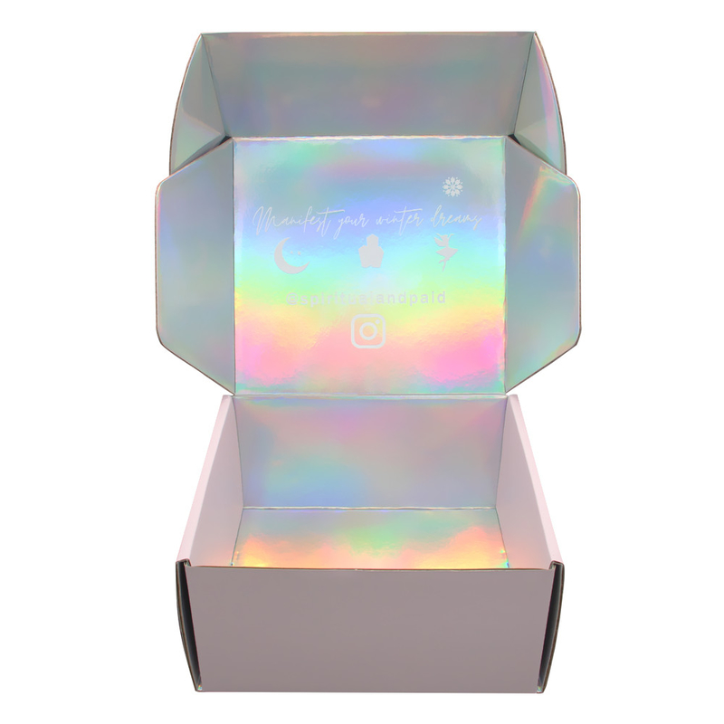 Custom Logo E Flute Holographic Corrugated Clothing Shipping Mailer Box For Woman Underwear