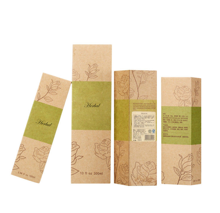 Custom Printed Cosmetic Boxes Recycle Kraft Paper , Essential Oil Packaging Box